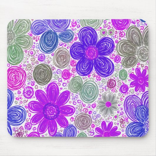 Doodle Daisy Pattern Muismat (Voorkant)