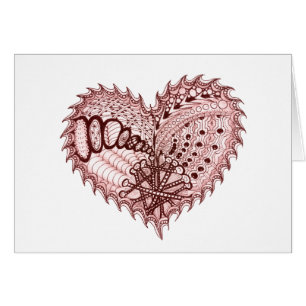 Doodle de feu de coeur rouge