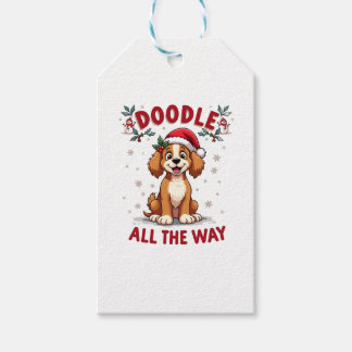 Doodle de hele weg Funny Goldendoodle Kerstman Hoe Cadeaulabel