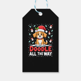 Doodle de hele weg leuke Goldendoodle kerstman hoe Cadeaulabel