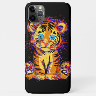 Doodle de tigre bebé: La dulzura salvaje y los ojo iPhone 11 Pro Max Hoesje