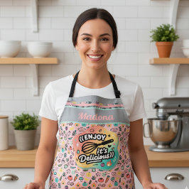 Doodle Delicious Whisk Pastel Art Schort