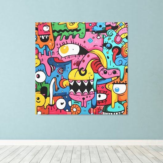 Doodle Delirium Canvas Afdruk (Insitu (Houten vloer))