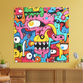 Doodle Delirium Canvas Afdruk (Insitu (Woonkamer))