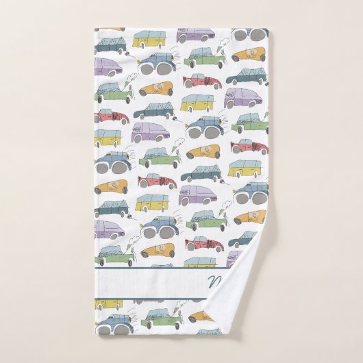 Doodle des voitures (Serviette à main)