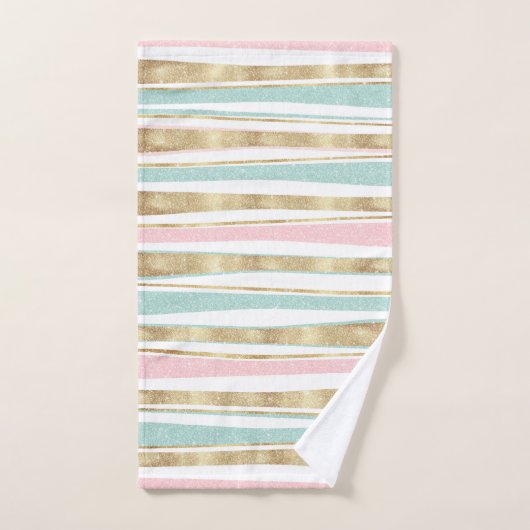 Doodle Design rose de mignons éclats d'or (Serviette à main)