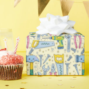 Doodle doe-het-zelf-gereedschapcollectie cadeaupapier