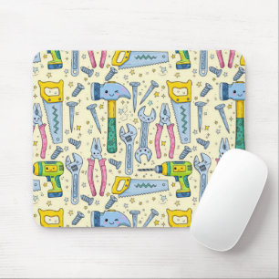 Doodle doe-het-zelf-gereedschapcollectie muismat