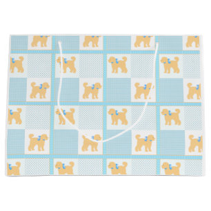 Doodle Dog Blauw Geel Schattige Fun Groot Cadeauzakje