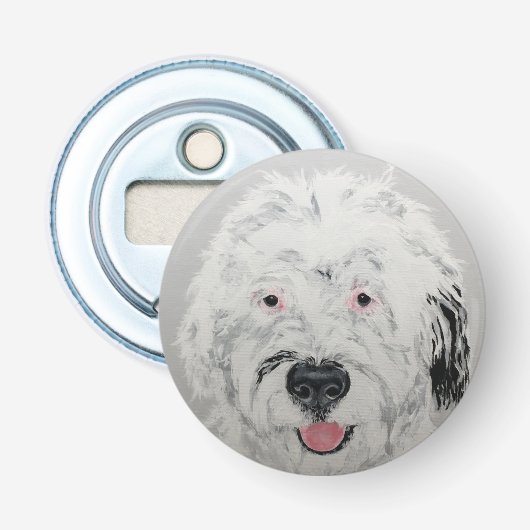 Doodle Dog Bottle Open Button Flesopener (Voorkant)