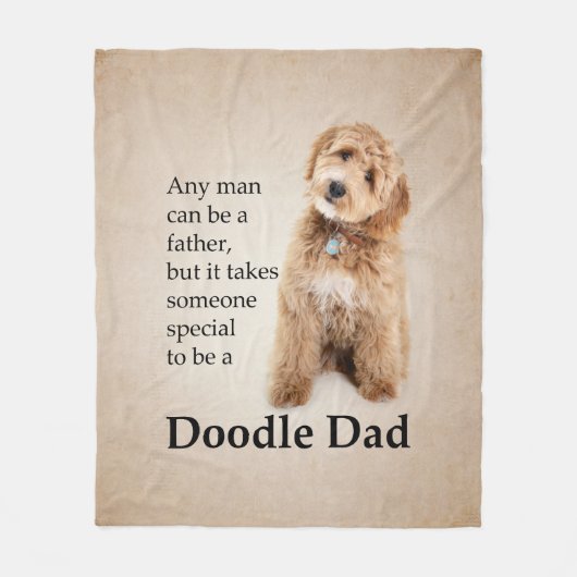 Doodle Dog Dad Fleece Deken (Voorkant)