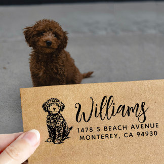 Doodle Dog Gift Return Address Dog Owner Zelfinktende Stempel