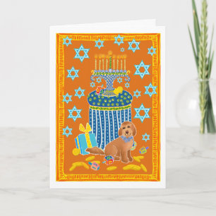 Doodle Dog Hanukah Kaart