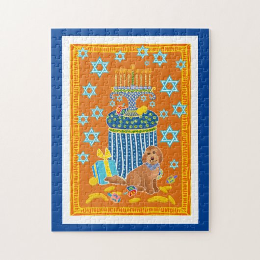 Doodle Dog Hanukah-puzzel Legpuzzel (Verticaal)