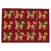 Doodle Dog Puppy Kerstvakantie Groot Cadeauzakje (Achterkant)