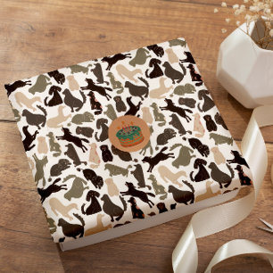 Doodle dog silhouette kleurig naadloos patroon cadeaupapier