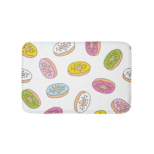 Doodle donuts patroon, naadloos ontwerp. badmat (Voorkant)