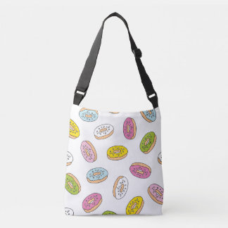 Doodle donuts patroon, naadloos ontwerp. crossbody tas