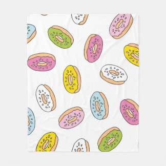 Doodle donuts patroon, naadloos ontwerp. fleece deken