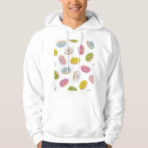 Doodle donuts patroon, naadloos ontwerp. hoodie
