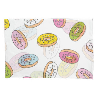 Doodle donuts patroon, naadloos ontwerp. kussensloop