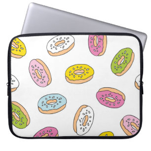 Doodle donuts patroon, naadloos ontwerp. laptop sleeve