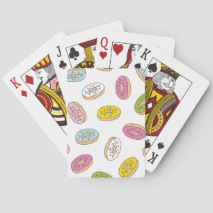 Doodle donuts patroon, naadloos ontwerp. pokerkaarten