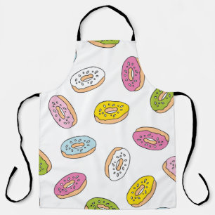Doodle donuts patroon, naadloos ontwerp. schort
