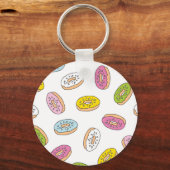 Doodle donuts patroon, naadloos ontwerp. sleutelhanger (Achterkant)