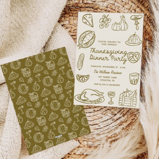 Doodle Doodle Thanksgiving Dîner Invitation