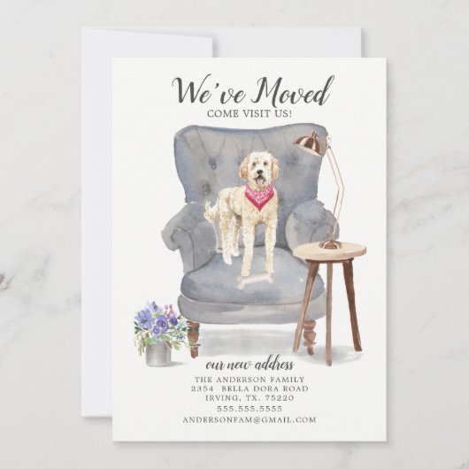 Doodle doré | Faire-part de déplacement (Devant)