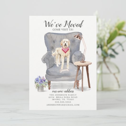 Doodle doré | Faire-part de déplacement (Debout devant)