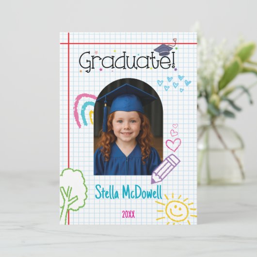 Doodle Dreams Graduation Invitation (Debout devant)