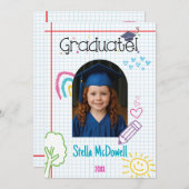 Doodle Dreams Graduation Invitation (Devant / Derrière)