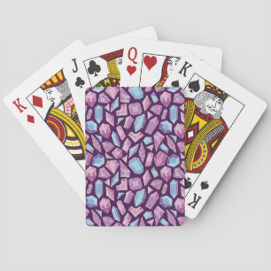 Doodle edelstenen,  naadloze achtergrond. pokerkaarten