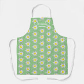 Doodle Edelweiss Fleur Imprimer Vert clair tablier (Recto)