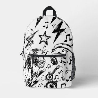 Doodle Edge – Teen Sketch Style Backpack Bedrukte Rugzak