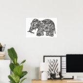 Doodle Elephant 2 Poster (Thuiskantoor)