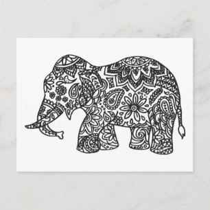 Doodle Elephant Briefkaart