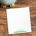 Doodle en vert | Une note de | Bloc-notes de l'ens<br><div class="desc">Ce simple bloc-notes personnalisé doté d'un stylo en feutre de griffes vertes fera un cadeau parfait pour les enseignants. Le texte et le nom peuvent facilement être changés avec le modèle fourni. Regardez la collection ci-dessous pour en trouver une avec une couleur différente. © ArianeC Illustrations-Tous droits réservés</div>