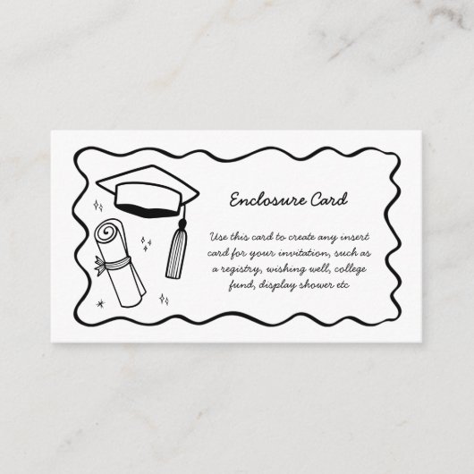 Doodle Enclosure Kaart Custom Insert Afstuderen (Voorkant)