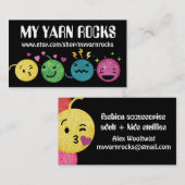 Doodle fil émoji tricot crochet carte de visite  (Devant / Derrière)