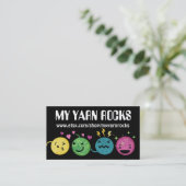 Doodle fil émoji tricot crochet carte de visite  (Debout devant)