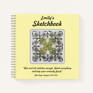 Doodle Floral Abstrait Carnet de Croquis Personnal