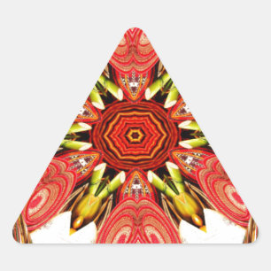 Doodle Floral Art Print Driehoek Sticker