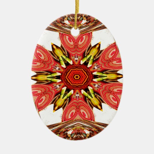 Doodle Floral Art Print Keramisch Ornament (Voorkant)