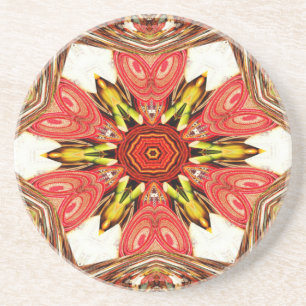 Doodle Floral Art Print Zandsteen Onderzetter