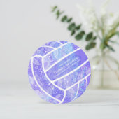 Doodle floral  paars volleybal kaart (Staand voorkant)