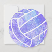 Doodle floral  paars volleybal kaart (Achterkant)