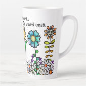 Doodle Flower Latte Mok (Rechts)